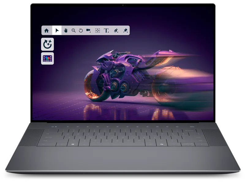 Dell 16 Premium DA16250 laptop shown open from the front