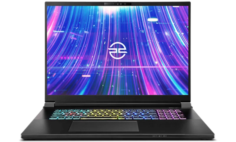 PCSpecialist Recoil 18 gaming laptop shown open from the front