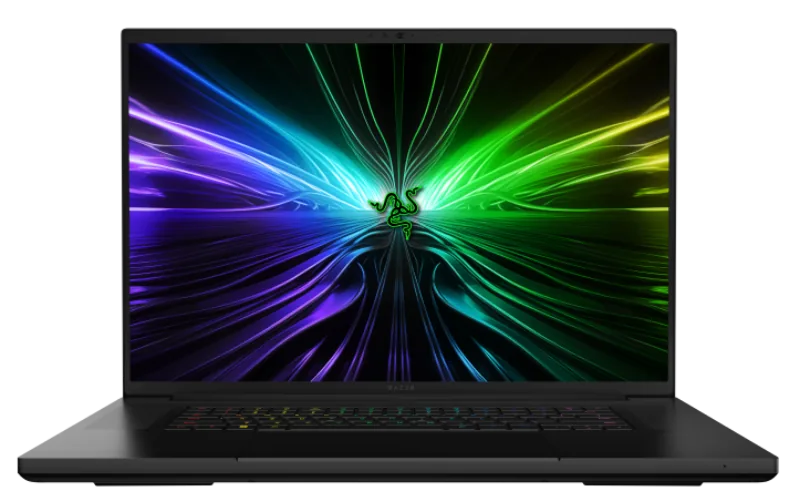 Razer Blade 18 (2024) gaming laptop shown open from the front