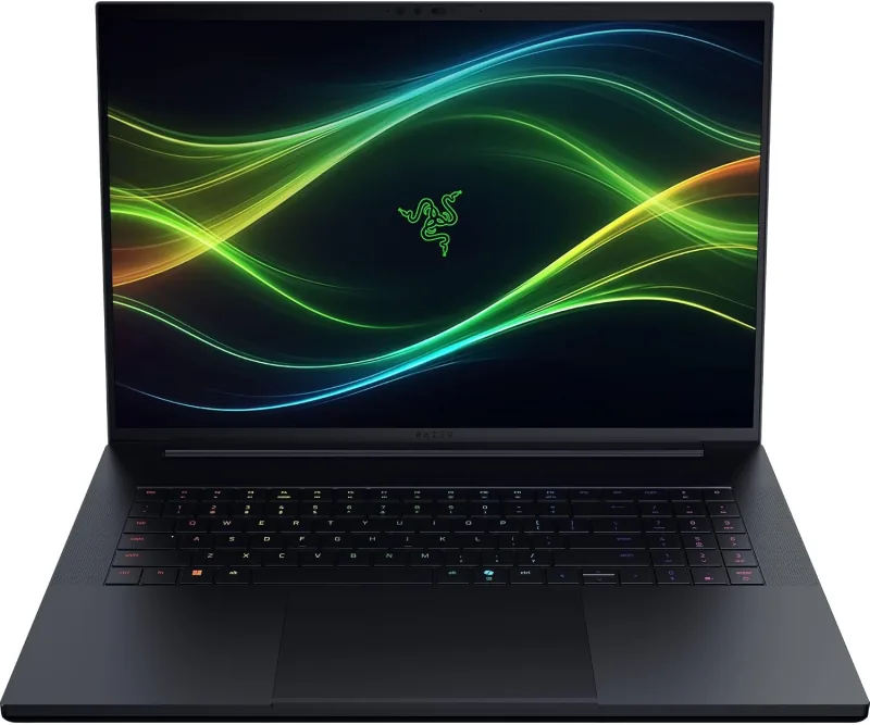 Razer Blade 18 (2026) gaming laptop shown open from the front